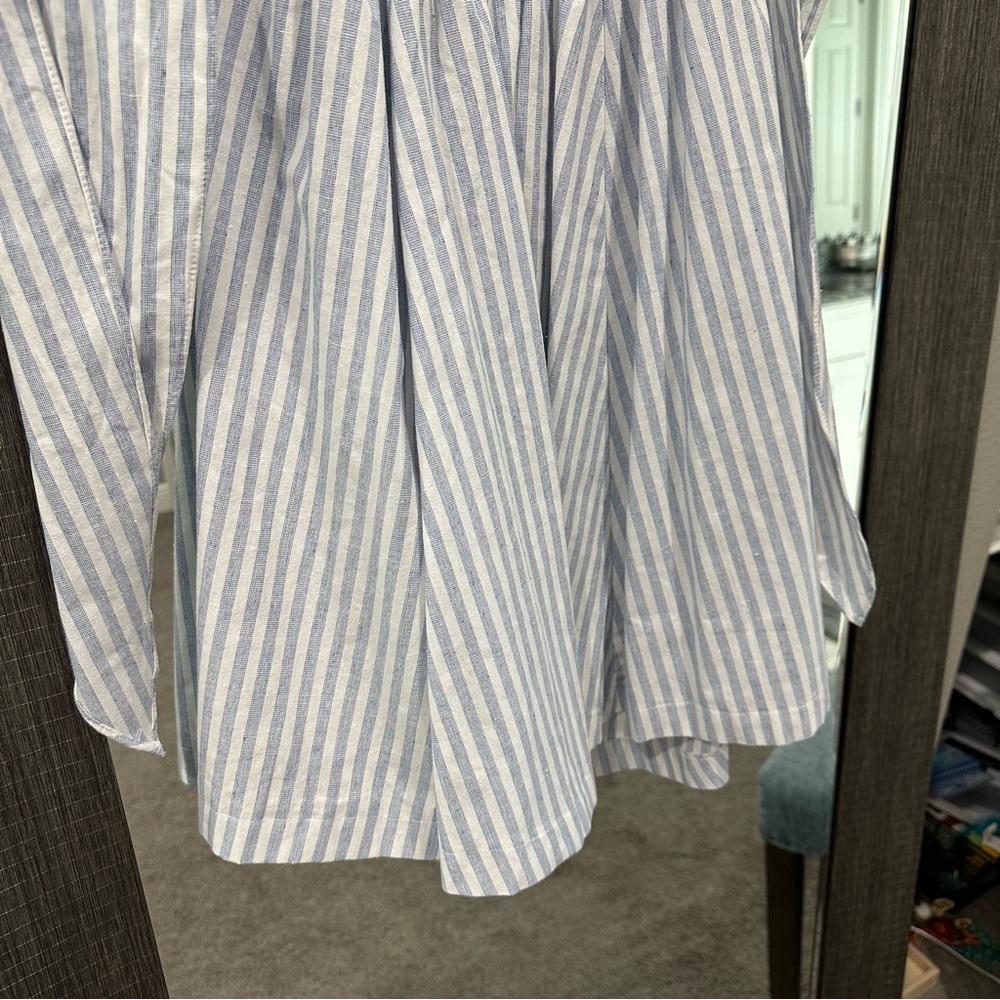 Aakaa Blue and White Striped Tie-BackDress - Picture 14 of 15